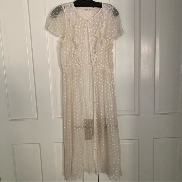 Button-down See-thru Coverup Midi Dress by For Love & Lemons - Picture 3 of 14